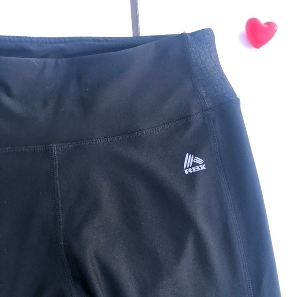 RBX Black Panel Ankle Cropped Leggings Size Medium - Picture 4 of 8
